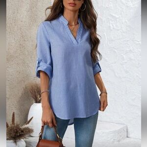Blue Striped Women's Top